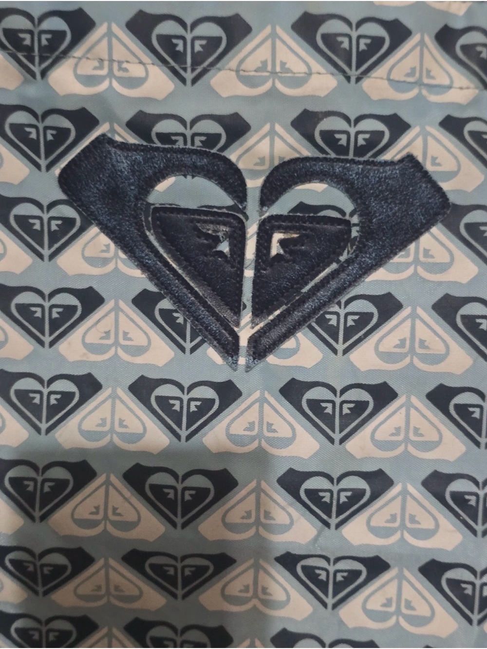 Y2K Classic Roxy Light Blue & Navy Heart Logo Tote Bag